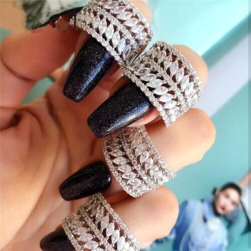 Luxury 925 Sterling silver ring finger Party Jewelry Brand Marquise Cut Diamond painting full Engagement Wedding Rings For Women