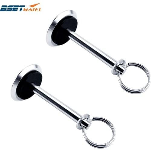 2PCS 6mm Stainless Steel Hatch Cover Pull Handle Quick Pin Button Boat Yacht Storage Retainer Farm Trailers Wagons Auto Car