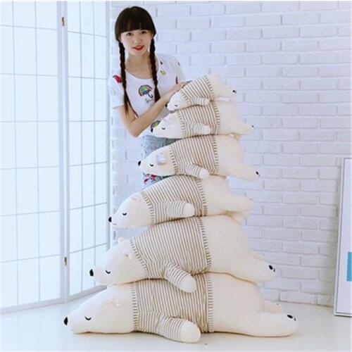 Kawaii Polar Bear Plush Toys 2021 Hot Sale New Lazy Bear Soft Cute Pillow Stuffed Doll Baby Toys For Kid Birthday Christmas Gift