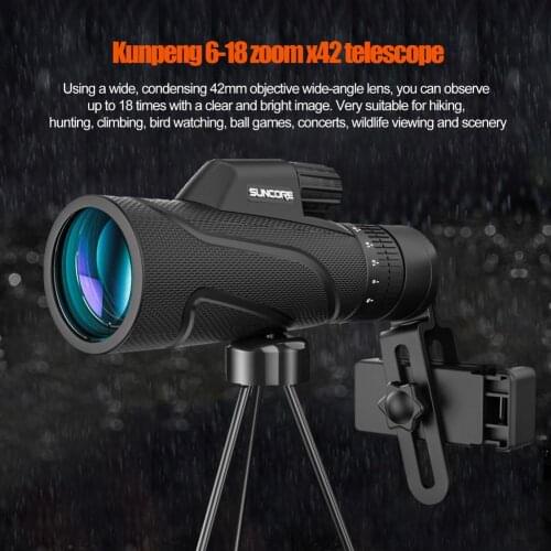 4K 12X42 Super Telephoto Zoom Monocular Telescope With BAK4 Prism Lens For Beach Travel Outdoor Activities Sports