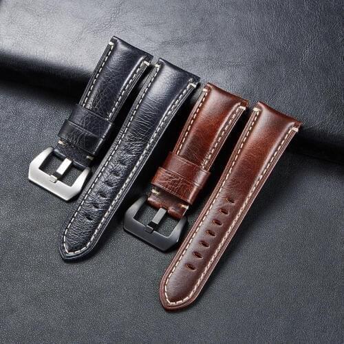 Retro Genuine Leather 20/22/24/26mm Mens excellent Watch Band Strap For Seiko Mido for Omega fossil Belt Bracelet watchbands