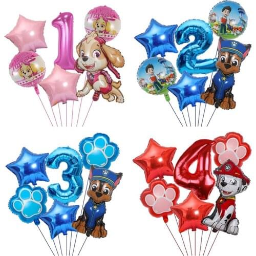 Paw patrol Dog Aluminum Film Balloon Chase Marshall Sky Rubble Birthday toy set Patrulla Canina Childrens party decoration set