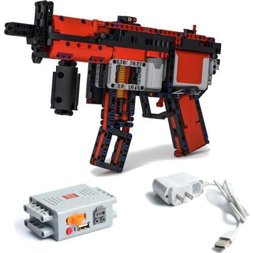 NEW Machinery Moc-29369 Building Blocks Continuous Firing Bullet MP5 Motors Submachinegun Parts DIY Model fit for High-Tech