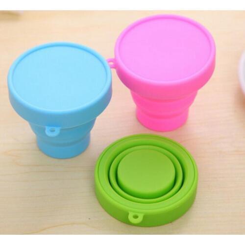Wholesale 300pcs/lot foldable silicone sup outdoor camping travel folding cup Telescopic Collapsible Retractable drinking cup