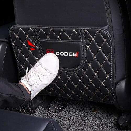 Car Seat Backrest Anti-kick Pad Leather Anti- Scratch Mat For Dodge Caliber Journey ram durango Charger SRT Car Tyre Lights