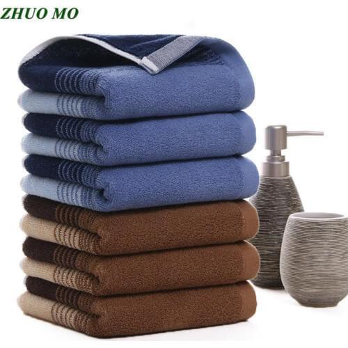 ZHUO MO 3pcs stripe cotton face towel for men Gift 33*75 cm super absorbent towel bathroom for home towels free shipping