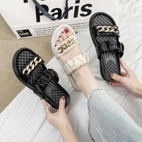 Summer Slippers Women Shoes Fashion PU Braided Chunky Platform Sandal Ladies Flip Flops Casual Beach Shoes Female Slides Desiger
