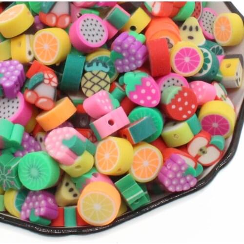 Mixed fruits Clay beads for making bracelets, necklaces, earrings and fashion jewelry 10mm