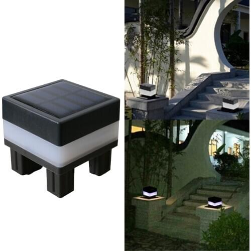 Post Cap LED Fence Lamp Solar Powered Pillar Light Waterproof Insulating Sheet Insert Switch for Garden Yard Decoration