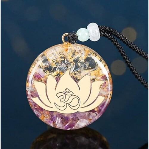 Luminous Orgonite Pendant Sri Yantra Necklace Chakra Healing Energy Necklace Meditation Jewelry Emf Protection Chakra Healing