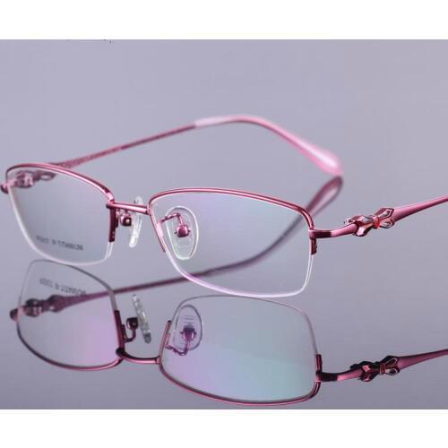 Viodream Fashion High Grade Ultralight pure Titanium semi-rimless glasses Frames Beautiful Flower Decorated Popular Eyeglasses