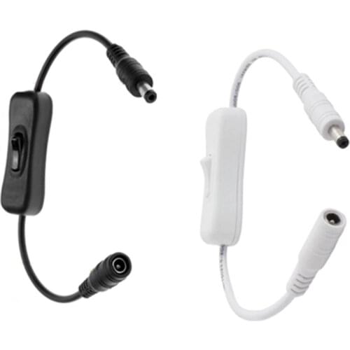 On Off Light Switch 5V 9V 12V 24V DC 5.5*2.1mm Female Male Adjust Controller Cable Connector for LED Strip Light CCTV Camera