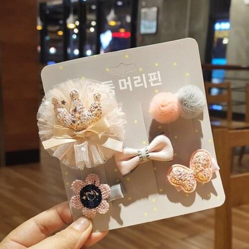 5 Pcs Cute Colorful Bow Cartoon Hair Clips for Girls Sweet Hairpins Hair Ornament Barrettes Baby Girl Fashion Hair Accessories