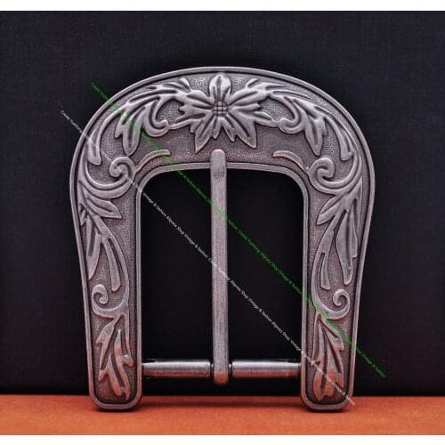 Huge Vintage Silver Western Cowboy Beauty Southeast Flower Leather Belt Buckle Replacement fit 1 1/2 inches