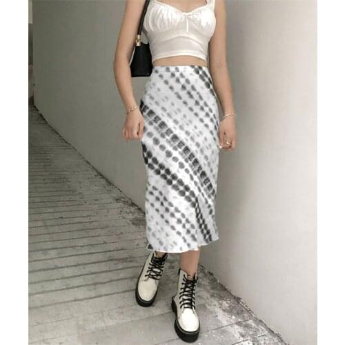 Women Fashion High Waist Tie-dye Skirt Stylish Skirt for Party Shopping Daily Wear