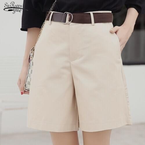 2021 Casual Summer Shorts Women New Korean Fashion Loose Wide Leg High Waist Solid Shorts Chic Feminino Korean style