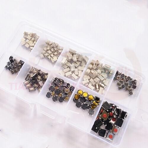 250pcs/box 10 Models Car Remote Control Tablet Micro Switch Key Touch Tactile Push Button Component for Hyundai Nissan Honda Key