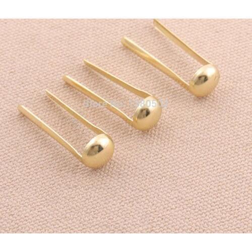50pcs/lot gold color Two-legged nail metal Round shape Brads Scrapbooking DIY Paper decoration