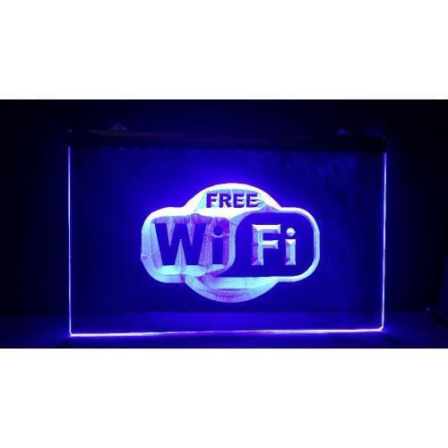 Free wifi Neon Sign Man Cave Pub Car Dealership Bedroom