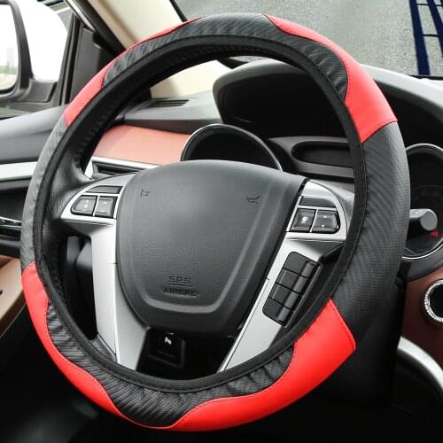 Car Steering Wheel Cover PU Leather Carbon Fiber Style for citroen c4 c3 c5 berlingo c4 picasso for Honda civic fit crv accord