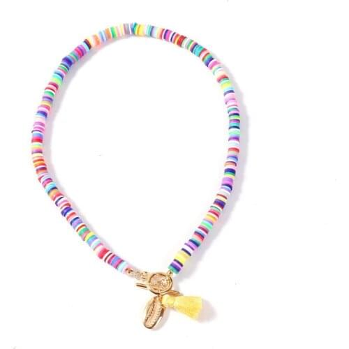 Factory Colored 6m Soft Pottery Necklace Simple Bohemian Beach Style