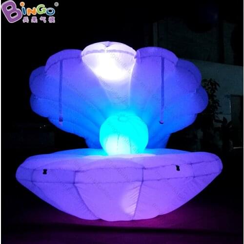 Giant wedding stage decoration inflatable shell , 3m inflatable seashell , inflatable clamshell with led lights for sale