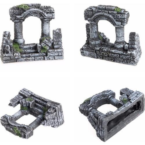 Artificial Rome Column Aquarium Decoration Ancient Rome Building Ornament Fish Tank Lanscape Stone Decor Rock Cave 2 Style