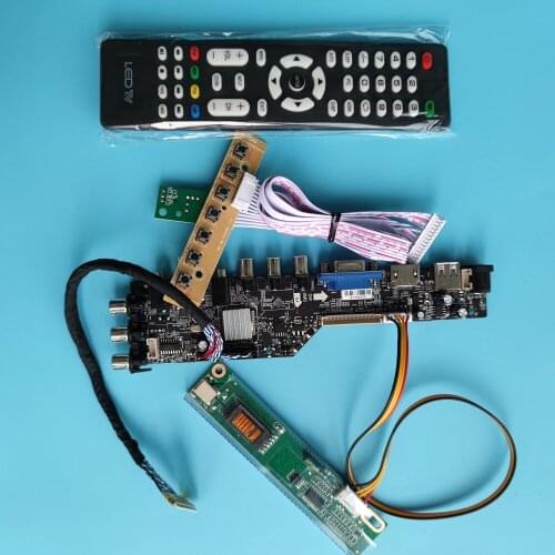 Kit For LP154W01 HDMI-compatible DVB-T DVB-T2 1280x800 Display AV remote LED USB VGA AV TV controller board driver digital panel