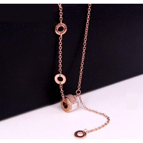 Fashion New Hot Selling Crystal H Letter Shell Necklace Love Jewelry for Woman Party Gift Stainless Steel Wholesale