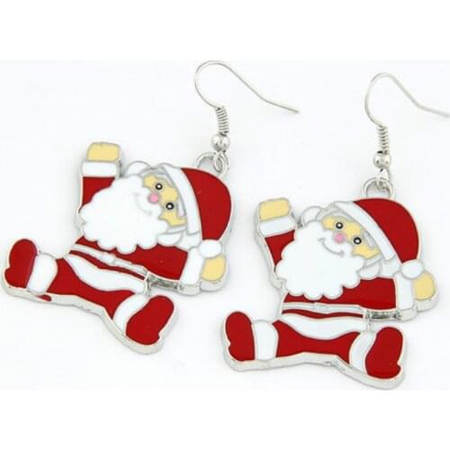 SPINNER Fashion Hot Sale Creative Personality Earrings Happy Running Santa Claus Earrings For Women Jewelry Christmas Gift