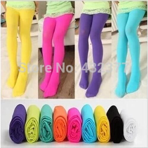 New 2015 Girls Skinny Leggings Kids Baby Girls Velvet Candy Color Leggings Pantyhose Underpants