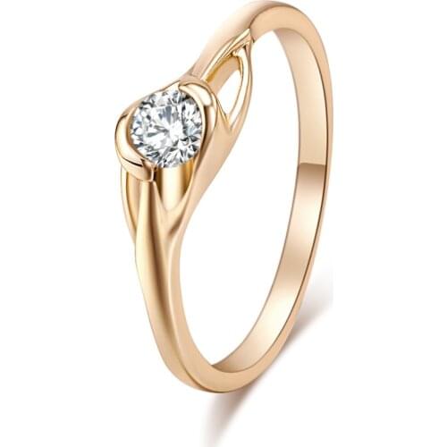 2019 New Hot Sale Hollow Crystal Women Rings Trendy Gold Rings for Women Charming Wedding Fine Jewelry Gifts