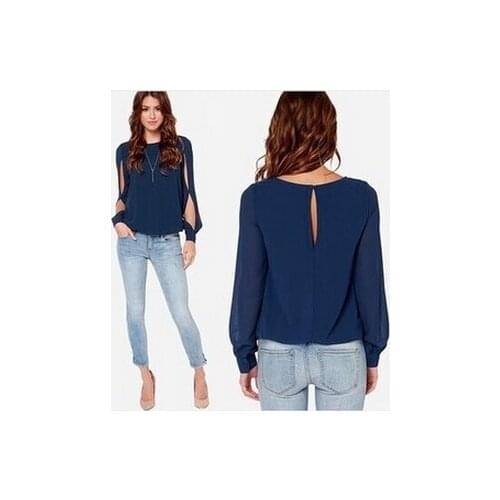 The new 2021 during the spring and autumn outfit loose long-sleeved chiffon unlined upper garment of ladies' fashion