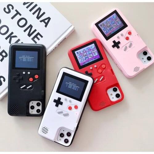 New Fashion Case For Iphone 12 11 Pro Max XS Max X XR 6 6S 7 8 Plus 3D Retro Color Screen Classic Game Tetris Console Case Cover