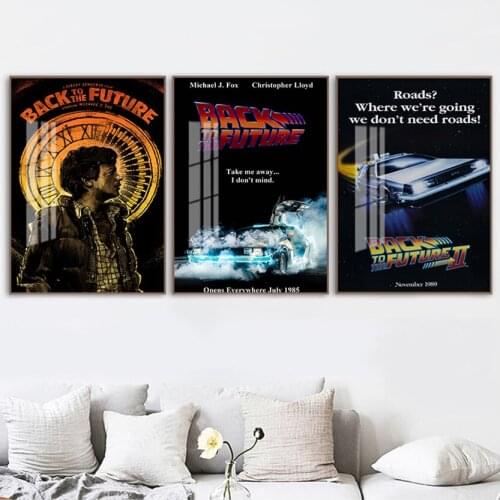 Back To The Future Poster Car DeLorean DMC-12 Movie Wall Art Painting Pictures Fro Modern Home Living Room Decoration