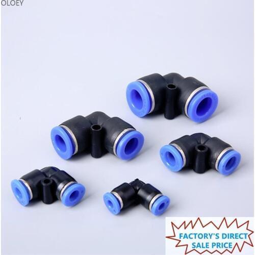 Each One Pneumatic Connector Push In Elbow Fitting PV 4 6 8 10 12 14 16MM for Air/Water Hose & Tube Airline