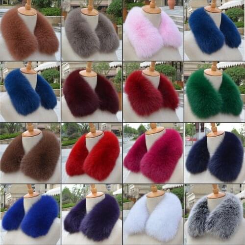 100% real fox fur square collar winter coat for men and women down jacket brim decoration fashion warm fox fur collar