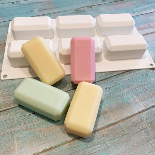 SILIKOLOVE Reusable Soap Molds 6 Cavity Silicone Mold Soap Making Rectangular Handmade Craft Soap Form For Home Bathroom