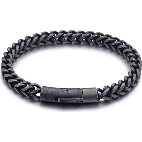 Vintage Korean Version Casting Rock Stainless steel Bracelets Punk Hip-hop Chain Bracelet For Men Jewelry Gift