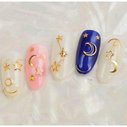 1 Box Moon Stars Nail Art Rivets Stud Multi Mental Decals Diy Tips Manicure Charms Uv Gel 3d Nail Decorations Perfect Nailart