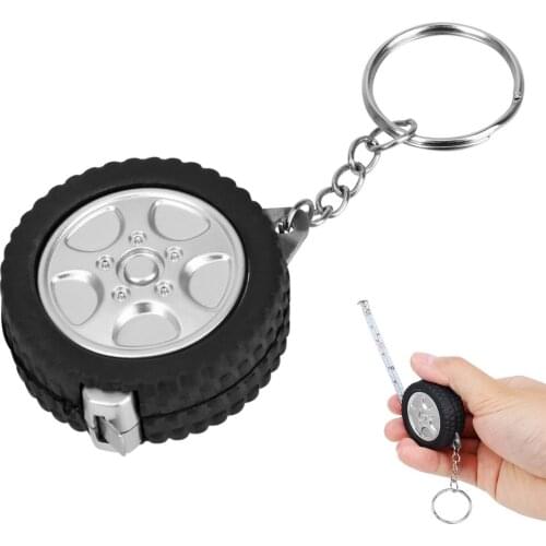 1m Tape Measure Tire Shape Mini Retractable Tape Centimeter/Feet Keychain Ruler for Travel Camping Sewing Tool