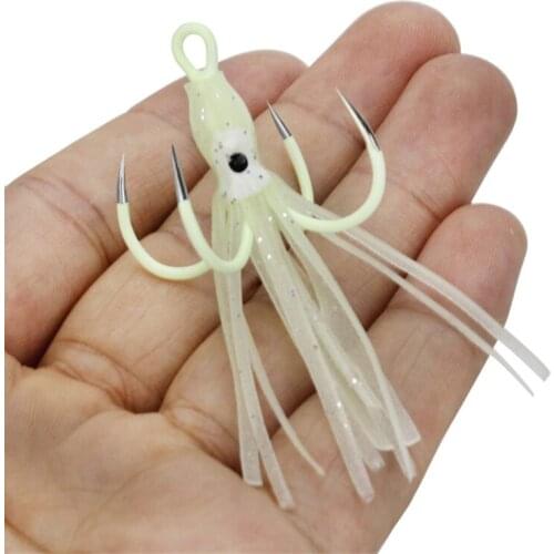 1PCS Fishing Wobbler Jig Soft Bait Squid Luminous Barbed Fish Hook 6-6.2cm Artificial Minnow Crankbait Fishing Accessories Lures