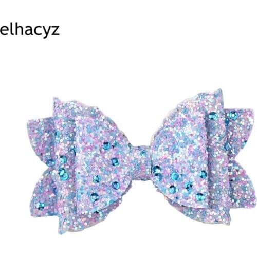 1PC Glitter Hair Clips Sequin Hairbows Hair Clip Shinning Hairbow Flower Hairpins headwear Girls Hair Accessories Barrettes