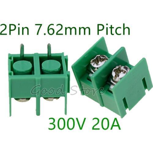 10Pcs KF7.62 2Pin 7.62mm Pitch 300V 20A PCB Pluggable Terminal Block Connectors