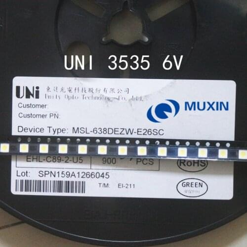 1000pcs For UNI LED backlight LCD TV 3535 3537 LED SMD Lamp bead bead 1W 6V 3535 1.2W Cold white UNI