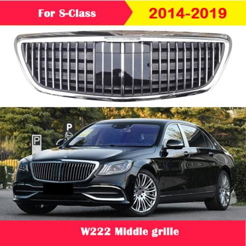 Car Styling For Mercedes-Benz S-class W222 2014-2019 S450 S500 S560 S680 Auto Center Grill Bumper Middle Grille For Maybach