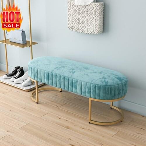 Soft Velvet Ottoman long bench Shoe Stools for Home Living Room Furniture Dresser Chair Pouf Footstool Changing Stool
