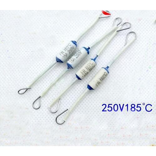 Free shipping 100pc temperature fuse 185C 250V 10A 15A Ceramic fuse for Rice cooker Pressure cooker