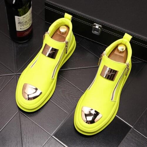 High QualityMen Boots High Top British Style Shoes Men Zipper Causal Luxury Shoes Bottom rubber Shoes for Male 1h11