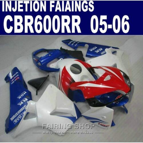 Colorful Injection Fairing For HONDA CBR600RR 05 2005 ( 100% fit white red Fairings ) cbr600 rr 06 2006 kit l127